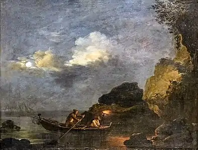 Jean-Baptiste Tierce,Fischfang im Fackelschein (1776).