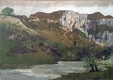 Gustave Courbet,Die Felsen von Ornans (1869).