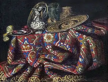 Francesco Noletti,Stillleben mit Teppich.