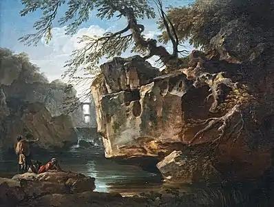 Claude Joseph Vernet,Landschaft mit Kaskade.