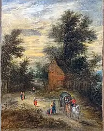 Jan Brueghel der Ältere,Landschaft mit Personen.