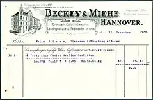 Rechnung über Amalias Korinthen (1908) – europäisches Produkt