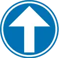 D1: vorgeschriebene Fahrtrichtung – geradeaus