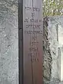 Inschrift „Mon Dieu si je vous ai offensé pardonnez moi“; Herr, wenn ich Dich beleidigt habe, vergib mir