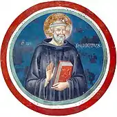 Benedikt von Nursia, Fresko des Magister Conxolus, 13. Jahrhundert
