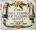 Kartusche auf einer Karte von Flandern von Nicolas Berey (17. Jahrhundert, Paris)