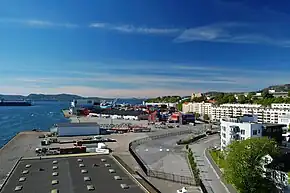 Der Containerhafen in Bergen