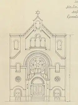 Frontansicht der Synagoge