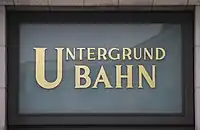 Schriftzug am U-Bahnhof Wittenbergplatz, BerlinOriginalentwurf von 1912
