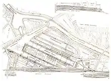 Plan des Westhafens mit neuem Stichkanal unter Südlicher Seestraßenbrücke