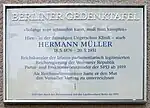 Berliner Gedenktafel am Haus, Derfflingerstraße 21, in Berlin-Tiergarten