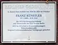 Gedenktafel Franz Künstler