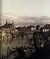 Zwinger von Canaletto, im Hintergrund das Adamsche Haus.