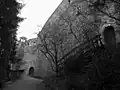 Burg Berneck (Tirol), Nordseite mit Eingängen und Schildmauer