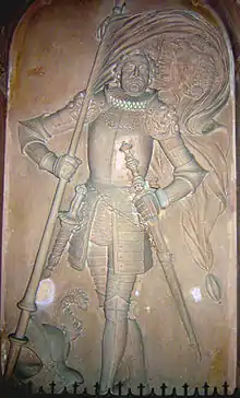 Berthold IV. (1152–1186), Relief von Franz Anton Xaver Hauser, Freiburger Münster
