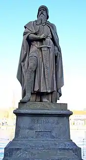Berthold I. (um 1000–1078), auf der Rheinbrücke Konstanz