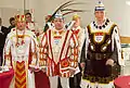 In der Karnevalssession 2013/14 stellen die Blauen Funken das Kölner Dreigestirn: Jungfrau Hermia, Prinz Björn I. und Bauer Michael