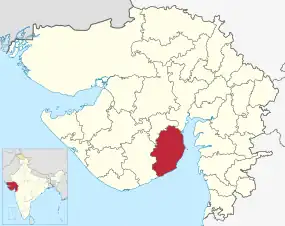 Positionskarte des Distrikts Bhavnagar