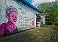 Graffiti an einer nach Cora Coralina benannten öffentlichen Bibliothek in São Paulo, 2022