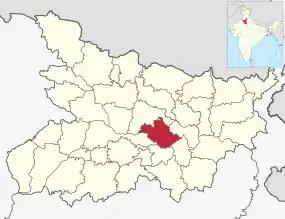 Positionskarte des Distrikts Begusarai