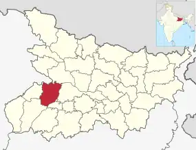 Positionskarte des Distrikts Bhojpur
