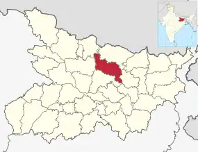 Positionskarte des Distrikts Darbhanga