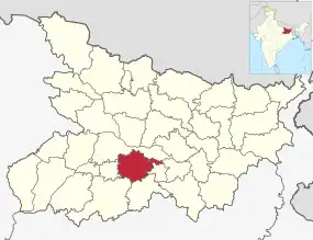 Positionskarte des Distrikts Nalanda