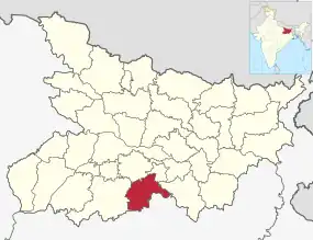 Positionskarte des Distrikts Nawada