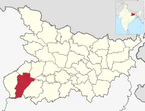 Positionskarte des Distrikts Rohtas