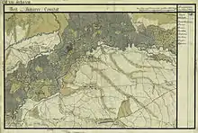 Wissestian (unten links) um 1782 (Aufnahmeblatt der Josephinischen Landesaufnahme)