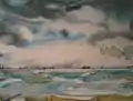 Bild 8: Amrum/Sturm, 1985, Aquarell auf Papier, 24 × 32