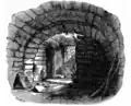 Kellerraum unter dem Fahnenheiligtum (Holzschnitt a. d. 18. Jahrhundert)