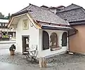 Seit einiger Zeit erneut Ausstellungs- und Verkaufsraum der Holzschnitte von Fritz Richter in Berchtesgaden (2021).