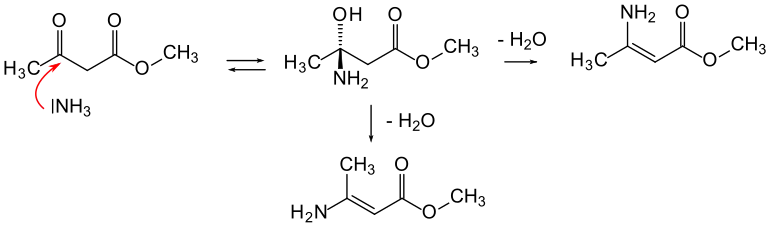 Formeln zur Bildung von stereoisomeren 3-Amino-crotonsäuremethylestern