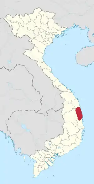 Karte von Vietnam mit der Provinz Tỉnh Bình Định hervorgehoben