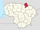 Lagekarte von Biržų rajono savivaldybė