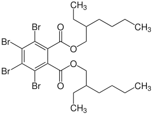 Strukturformel von Bis(2-ethylhexyl)tetrabromphthalat
