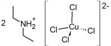 Strukturformel von Bis(diethylammonium)tetrachloridocuprat(II)