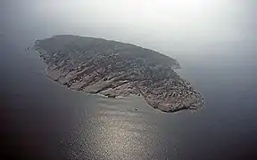 Gesamtansicht der Insel von Norden