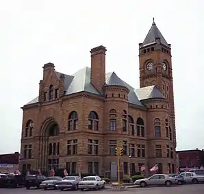 Das Blackford County Courthouse in Hartford City, gelistet im NRHP Nr. 80000053
