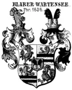 Wappen der Freiherren Blarer von Wartensee in Siebmachers Wappenbüchern