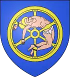 Richtrad, darin ein nackter Mann (Molsheim FR)