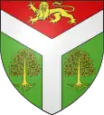 Von einer silbernen Deichsel erniedrigt geteilt (Croisy-sur-Andelle FR)