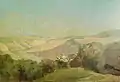 Blick auf Enkirch an der Mittelmosel, Ölgemälde 1921
