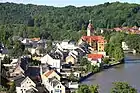 Blick auf das Zentrum von Waldheim mit Zschopau