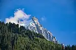 Blick auf die Aiguille du Midi von Chamonix aus