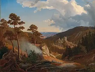Blick auf die Ruine Riesenburg (1846)