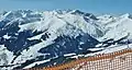 Blick vom Skigebiet Rastkogel auf das Skigebiet Eggalm