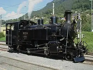Brig-Furka-Disentis-Bahn HG 3/4 3 bei der Museumsbahn Blonay–Chamby