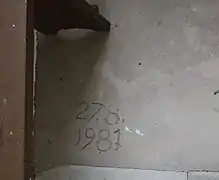 Bodenplatte in der Kirche St. Peter und Paul in Oberschmon mit der Jahreszahl 1981
